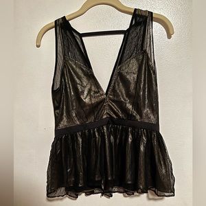 Metallic and mesh top